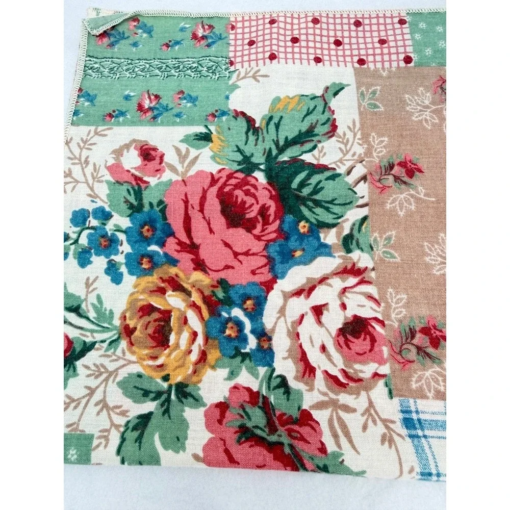 Handkerchief Bandana Patchwork Floral Plaid Polka Dot Cottage Core Boho Square